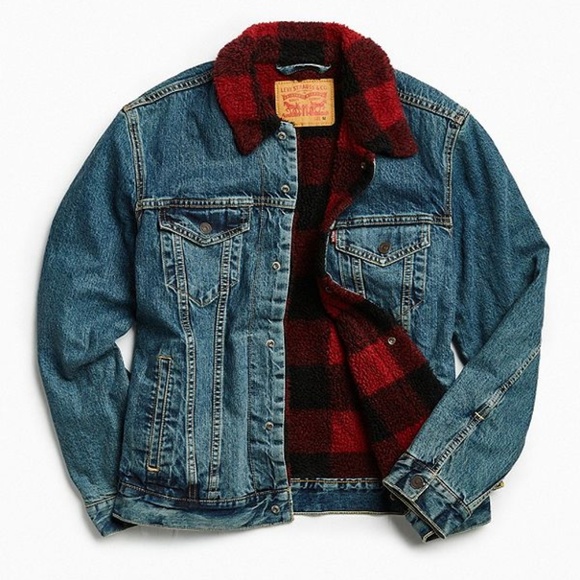 Tartan sherpa denim jacket Clearance